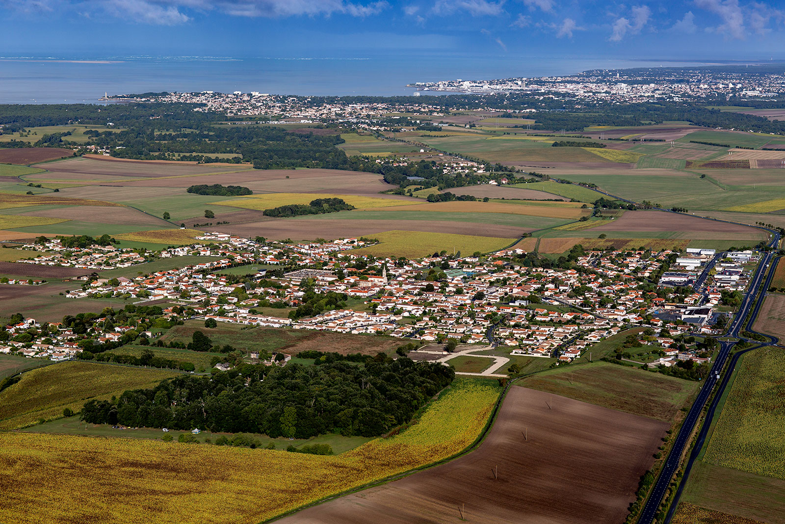 vue aérienne semussac