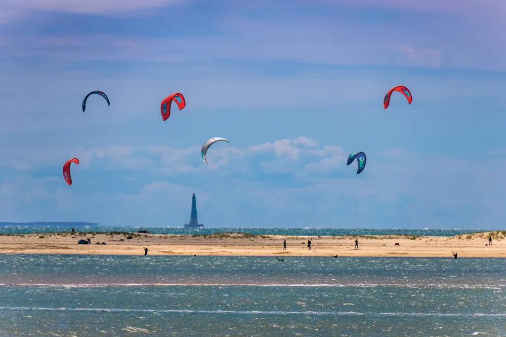 kite surf sur la baie de bonne anse à la palmyre